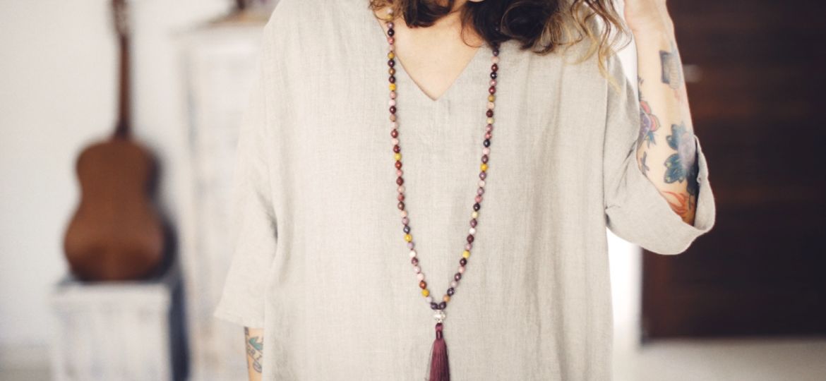 woman contemplating with a smile